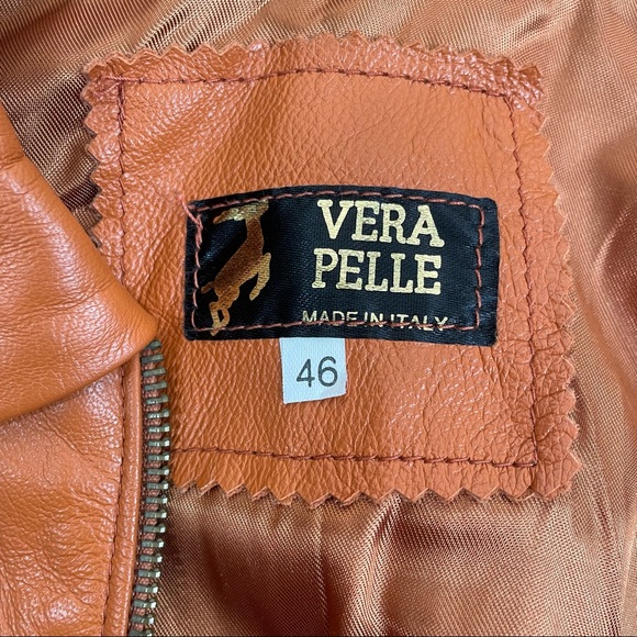 Vera Pelle Tan Brown Genuine Leather Jacket - Picture 4 of 6